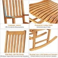 thumbnail image 4 of Giantex Wooden Rocking Chair, Slatted High Back Wood Rocker, Teak, 4 of 6