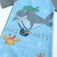 thumbnail image 3 of Xudanell Swim Trunks Boys Kid Boys Swimsuit Short Sleeve Rear zipper Baby Swimwear with Bucket Hat Dinosaur shark print Print, 3 of 8