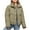 Khaki puffer jacket women, variant on Nfurl Womens Winter Puffer Jackets Warm Zip up Button Down Coats Winter Going Out Outerwear Solid Color Quilted Puffy Jacket with Pockets Khaki L