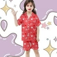 thumbnail image 6 of Girls Silk Pajamas Size 10-12 3pcs Button-Down Pjs Short Sleeve Top Shorts & Long Pants Bow Valentine's Day Pajama Outfit with Pockets Loungewear Nightwear 3 Piece Sleepwear, 6 of 6