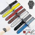thumbnail image 2 of Watch Accessories Men's 19mm X 25mm Leather Strap For Hublot Series Fashion Business 22mm Buckle Ladies Rubber Sports Strap-black Red Line, 2 of 4