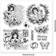 thumbnail image 6 of Flower Butterfly Woman Clear Stamps for DIY Scrapbooking Wreath Stains Text Silicone Stamp Seals Transparent Stamps for Cards Making Photo Album Journal Home Decoration 5.91×5.91inch DIY, 6 of 8