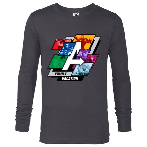 Marvel Avengers A-Logo Family Vacation Trip Travel - Long Sleeve T-Shirt for Men - Customized-Charcoal Heather