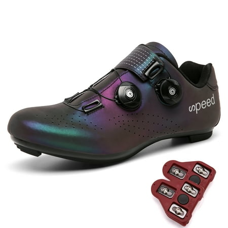 

Unisex Road Cycling Bike Shoes Compatible with SPD Cleats Rotating Buckle Lock Pedal Reflective at Night