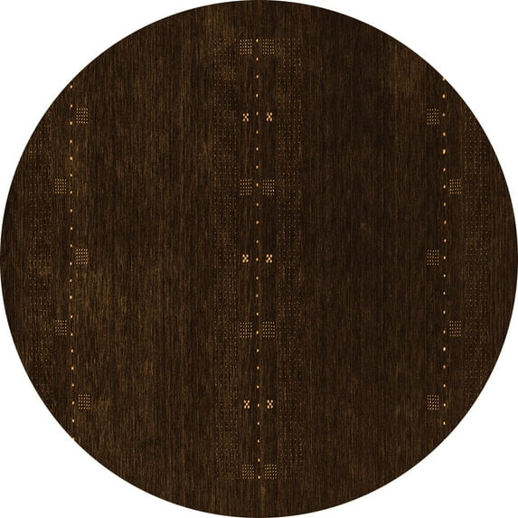 Ahgly Company Indoor Round Abstract Orange Contemporary Area Rugs, 6' Round