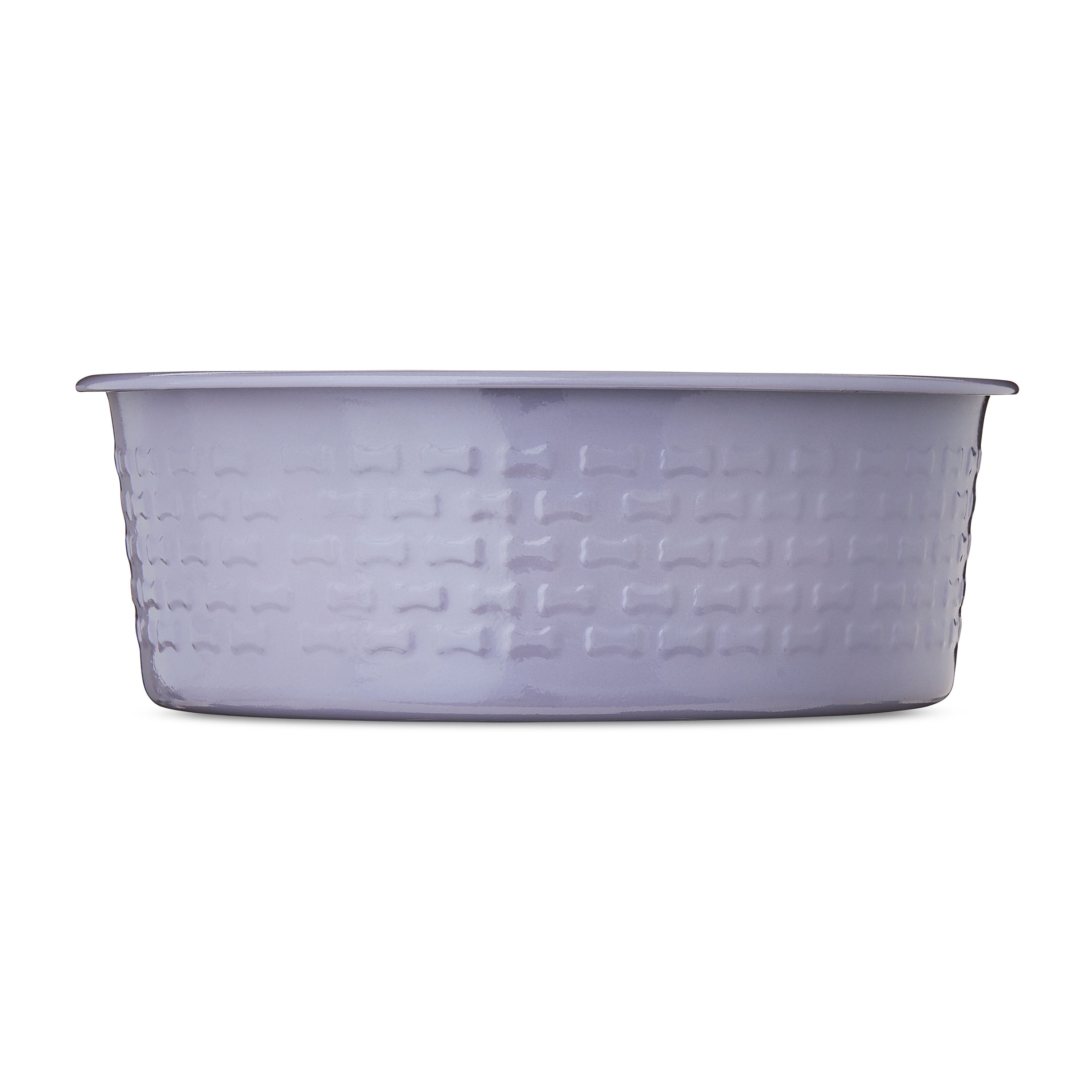 Vibrant Life Large Stainless Steel Embossed Dog Bowl, Purple Bones