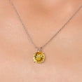 thumbnail image 3 of Gem Stone King 14K White Gold Yellow Citrine Pendant Necklace for Women | 3.52 Cttw | Gemstone November Birthstone | Round 10MM | With 18 inch Chain, 3 of 6