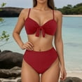 thumbnail image 2 of Afdoent Womens Tankini Bathing Suits Women's Swimwear Tankini Set Two Piece Bikini With V Neck High Waisted Bathing Suit For Beach Pool Bathing Suit For Vacation, 2 of 7
