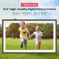 thumbnail image 3 of 64GB Frameo Digital Picture Frame, TEMASH 15.6 Inch Large Digital Photo Frame WiFi, 1920*1080 FHD IPS Touchscreen Auto Rotate, Easy to Share Photos Videos, Black with White Mat, 3 of 11