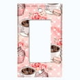 thumbnail image 2 of Metal Light Switch Wall Plate Outlet Cover (Coffee Mocha Espresso Heart Cupcake Macaron Flower Bouquet Pink - Single Rocker), 2 of 2