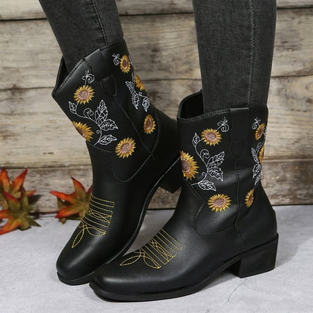 

MIARHB Autumn And Winter Women s Flat Shoes Front Lace Up Knight Boots Thick Heel Middle Boots