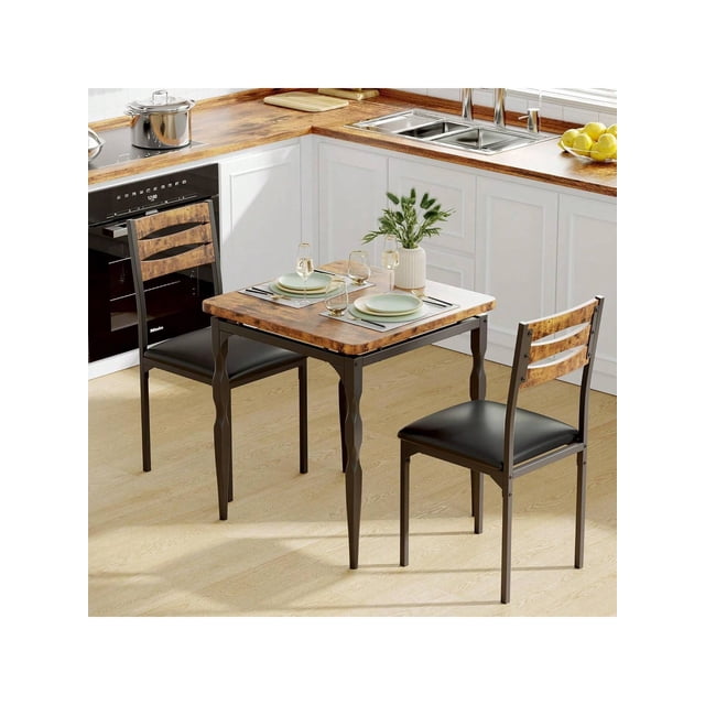 Ourlova Home Dining Table Set For 2 Dining Table And Chairs Set Of 2 3 Piece Dining Table Set With Spiral Table Legs For Small Spaces Kitchen Apartment