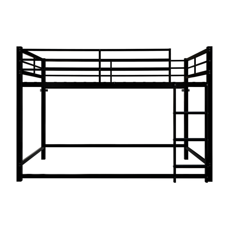 Twin Over Twin Metal Bunk Bed with Ladder, Full-Length Guardrails, Under-Bed Storage Space, Sturdy Steel Frame, Noise-Reducing Design, No Box Spring Needed