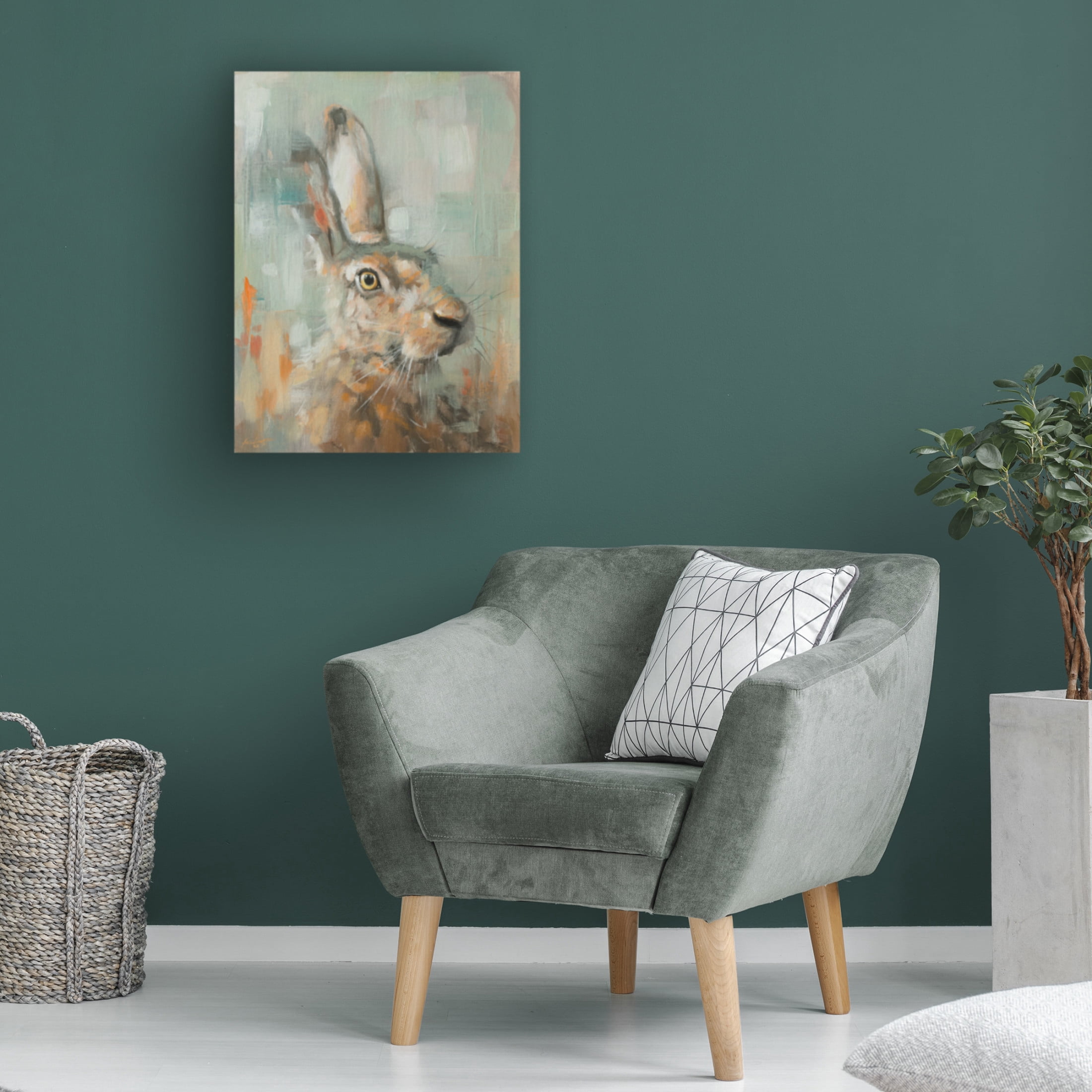 Canvas Wall Art - John Silver 'Hare' Wall Art for Living Room, Bedroom, or Office Décor by Trademark Fine Art - 18 x 24 Inches