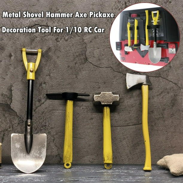 STEADY Metal Shovel Hammer Axe Pickaxe Decoration Tool Kit for SCX10