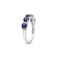 thumbnail image 4 of 1.62 Carat (Ctw) Lab-Created Blue and White Sapphire Ring Band in Sterling Silver for Women, 4 of 6