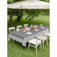 thumbnail image 2 of Rectangle Outdoor Tablecloth With Umbrella Hole And Zipper– Grey White Greek Key Pattern Waterproof Patio Table Cover for Party, Picnic, Backyard, 54"x80" , Geometric Modern, 2 of 8