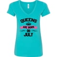thumbnail image 3 of Inktastic Queens Are Born in July Women's V-Neck T-Shirt, 3 of 5