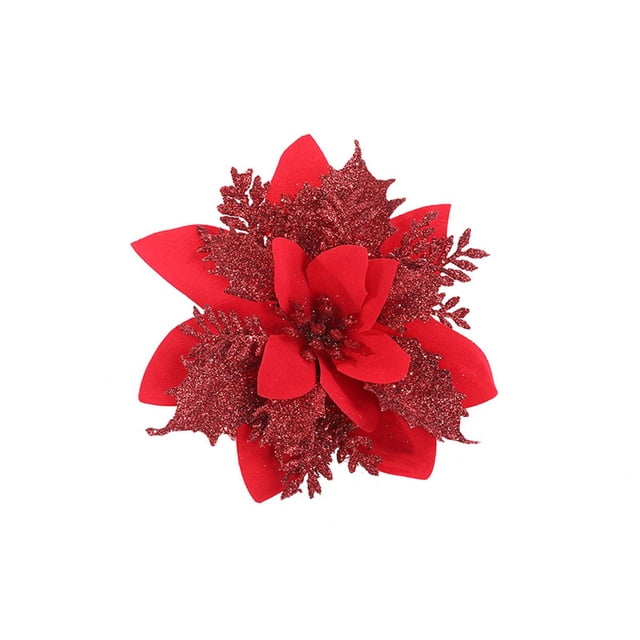 Flor artificial Kusrkot adorno de belleza rojo Brillo Floral