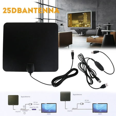 TV Antenna, 110 Miles Range, 4K HD VHF UHF Freeview for Life Local Channels Broadcast for All Types of Home Smart Television, Never Pay Cable Fee (2018