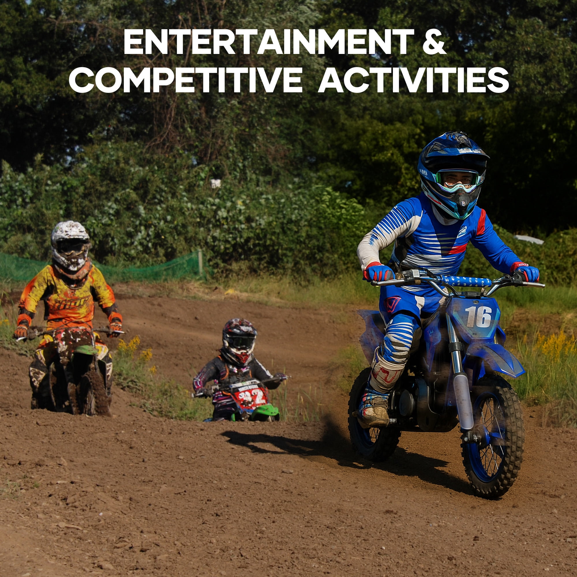 Naipo  Electric Dirt Bike with 36V 6Ah Lithium Battery , 300W Brushless Motor,14MPH & 3-Speed Modes Motorcycle  for Kids  Height 3.6-4.9Ft