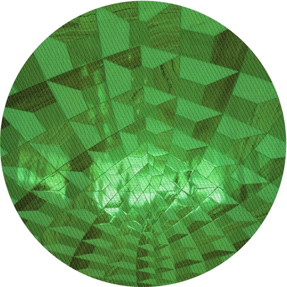 Ahgly Company Indoor Round Patterned Green Area Rugs, 7' Round