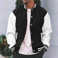 thumbnail image 5 of WTOBBY Men's Loose Fit Baseball Jersey Jacket, Casual Versatile Cardigan Style, Fashionable Outerwear for Street Style and Daily Wear,Black L, 5 of 5