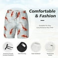 thumbnail image 4 of Kdxio Koi Fish Corals,Spring Summer Print Men's Swim Trunks with Compression Liner 7 Inch Inseam Quick Dry Swim Shorts, 4 of 7