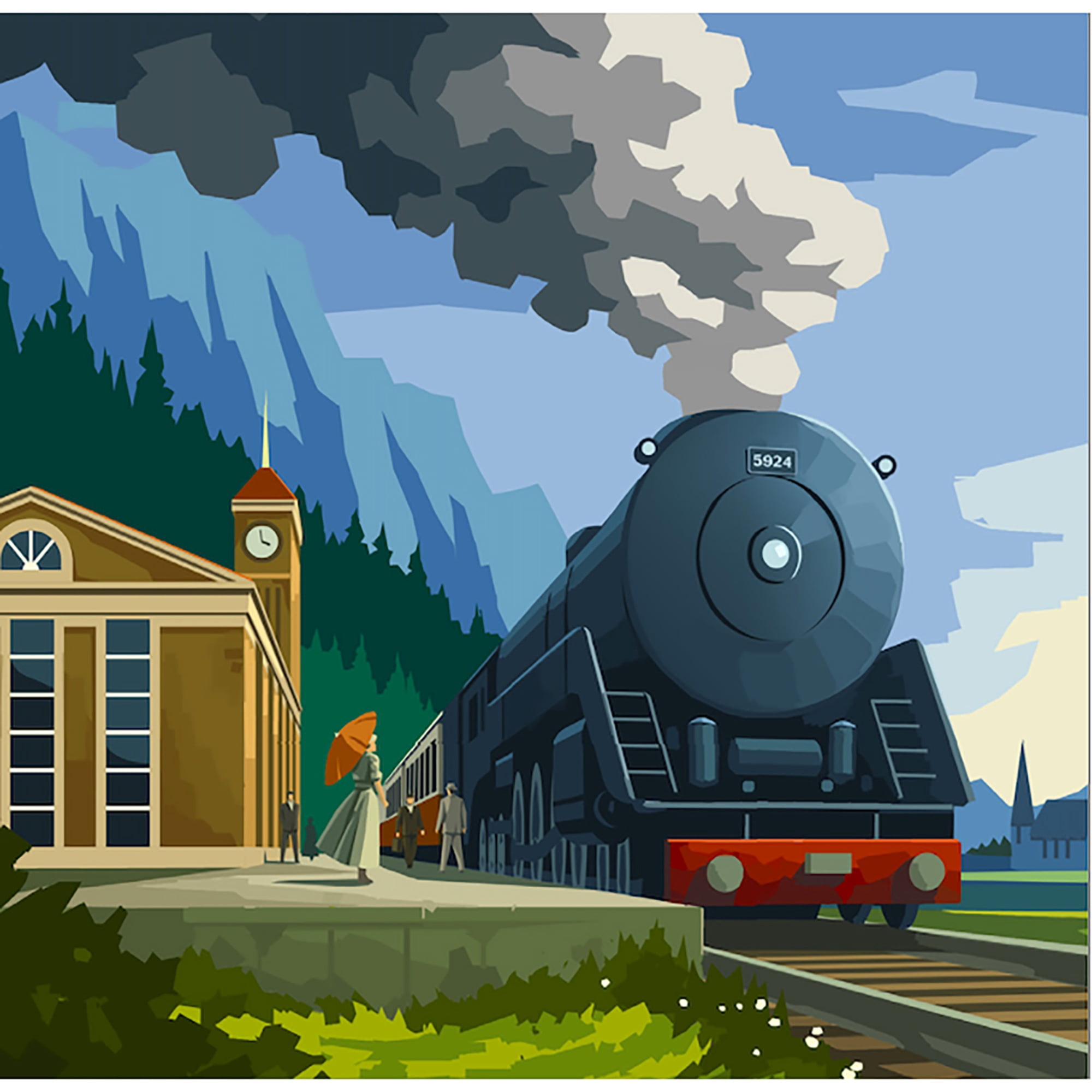 Nano9Games Volume 1: Railways - Capstone Games, 19th Centrury Themed Action Performing Railroad Game, 1 Player, 30 Mins