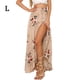 thumbnail image 1 of Falda larga con estampado floral Mujer Ropa de verano Falda con cordones con abertura, gris rosa, L kenally AP001656-03, 1 of 7