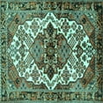 thumbnail image 1 of Ahgly Company Indoor Square Persian Turquoise Blue Traditional Area Rugs, 8' Square, 1 of 4