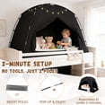 thumbnail image 5 of Bed Tents for Kids and Adults, Portable 100% Breathable and 93% Blackout Dream Play Tent, 3 Doors Big Privacy Space Sleeping Canopy for Floor or Twin Full Queen Sizes Bed, 5 of 8