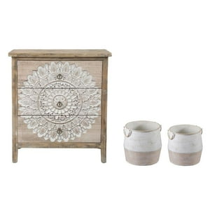 Stratton Home Decor Distressed White Metal and Wood Window Panel