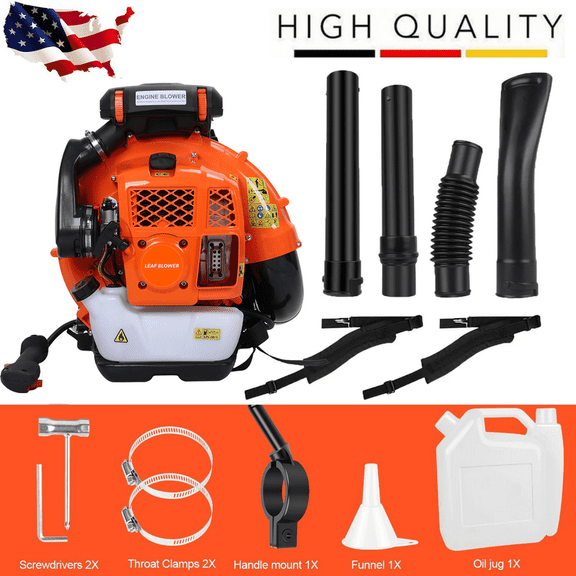 80CC 900 CFM Leaf Blower - 2 Stroke Backpack Gas Powered Leaf Blower, Grass Lawn Blower Air Cooling Gasoline Backpack Grass Blower, Backpack Snow Blower for Garden