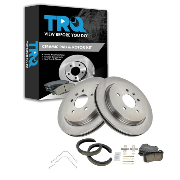 TRQ Rear Ceramic Brake Pad & Rotor Kit Fits 2005-2010 Cadillac STS BKA28454