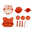 thumbnail image 2 of Kit de Bol d'Alimentation pour Bébé, Forte Aspiration Bébé Led Sevrage Fournit Forme de Hibou pour le Vert de Table, Orange, 2 of 8