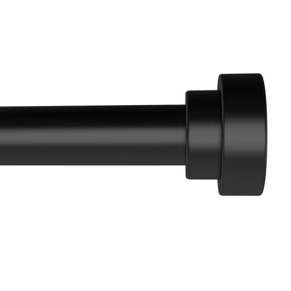 Heavy Duty Black Curtain Rods 28-48 Inch, 5/8 Inch Diameter Metal Drapery Rod with Brackets, Modern Window Curtain Rod for Home Decor, Black