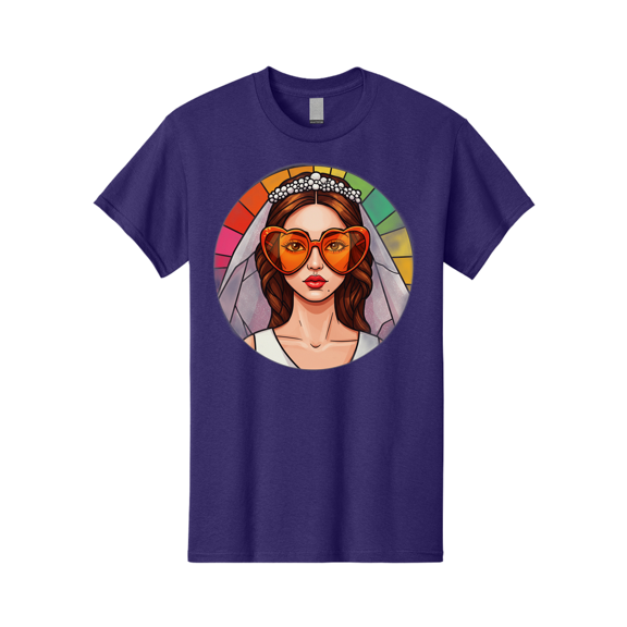 Bride+Heart-Shape-Sunglasses-2 Mens Graphic Tee, 100% Cotton, Casual Summer Wear BAA229