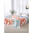 thumbnail image 5 of Orange Blue Coral Full Size Flat Sheet, Wrinkleproof & Fadeproof Cooling Flat Bed Sheet Only, Green Gradient Coastal Ocean Color Breathable Soft Bedding Top Sheets 81 x 96 Inches, 5 of 8