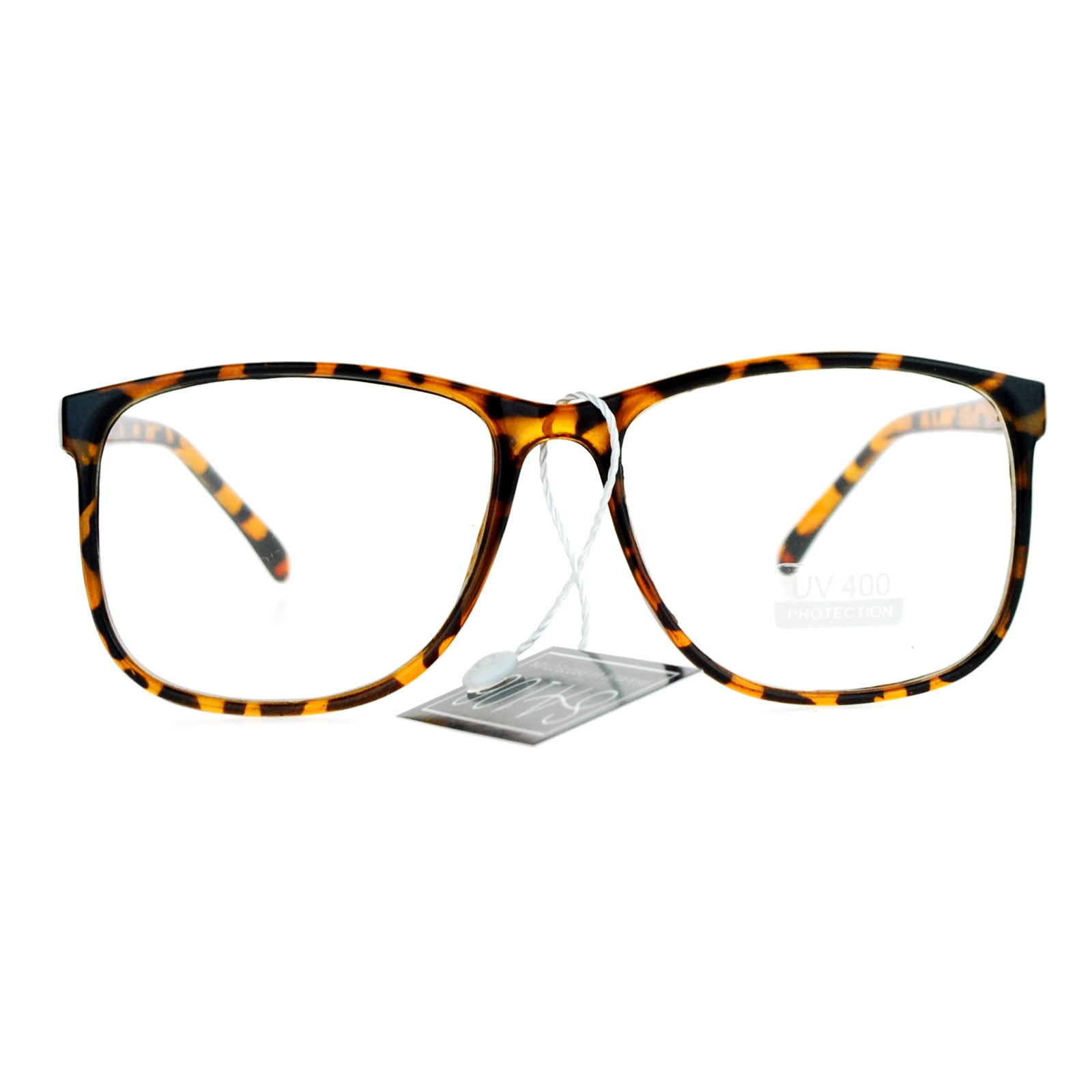 Large Nerdy Thin Plastic Frame Clear Lens Eye Glasses Frame Tortoise