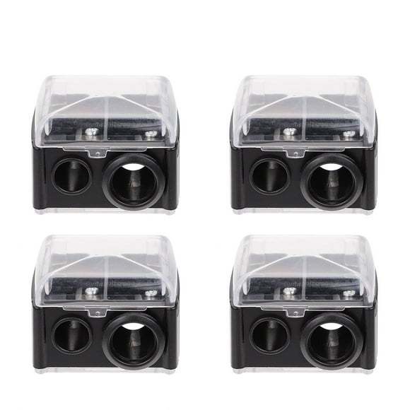 Sacapuntas de lápices de cejas para mujer, delineador de ojos, color negro, 4 Uds.