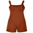 thumbnail image 3 of PENGXIANG Combinaison Courte en Coton et Lin pour Femmes, Bretelles Réglables, Sans Manches, Jambes Larges, Ample, Été, 3 of 5