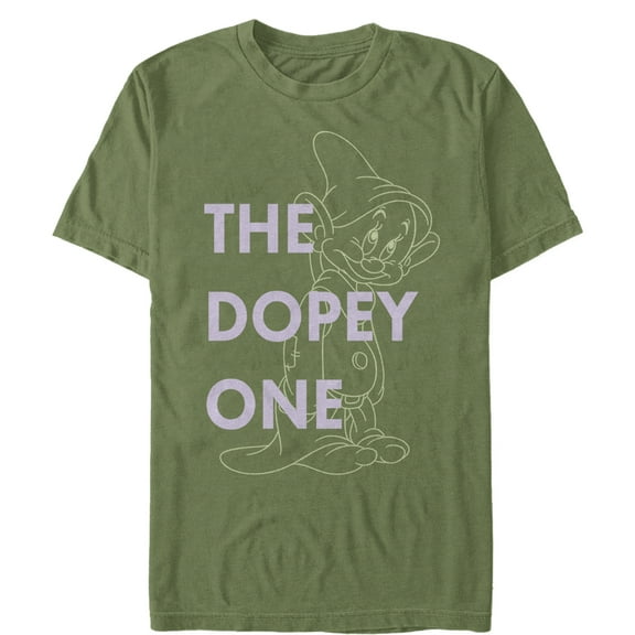 Men's Snow White and the Seven Dwarfs Dopey One Graphic Tee Military Green Small
