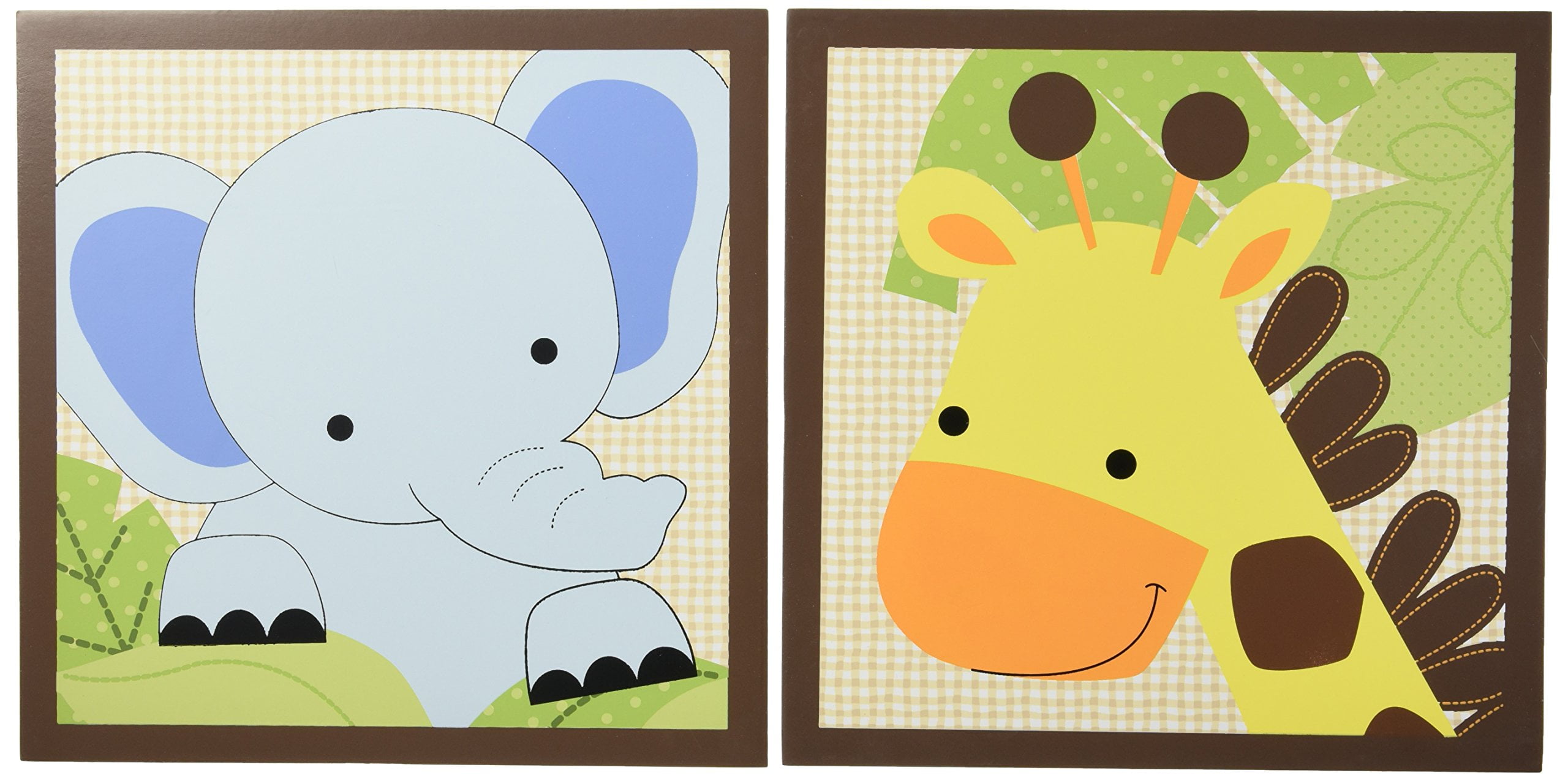 bedtime originals jungle buddies wall decor brown yellow