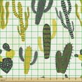thumbnail image 2 of Cactus Fabric by the Yard, Continuous Design of Exotic Cartoon Plants Saguaro Desert Flora Pattern, Decorative Upholstery Fabric for Chairs & Home Accents, Yellow and Dark Grey by Ambesonne, 2 of 5