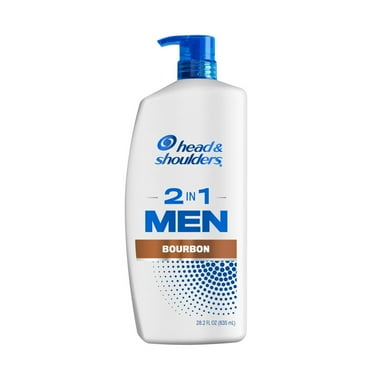 Head and Shoulders Mens 2 in 1 Dandruff Shampoo and Conditioner, Anti-Dandruff Treatment, Bourbon for Daily Use, Paraben Free, 28.2 oz