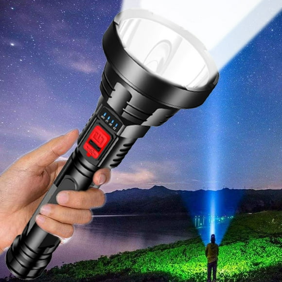 Save More,LED Flashlight,1000 Lumens Super Bright Flashlight, Zoomable, Rechargeable Flashlight With 3 Modes,Powerful Handheld Flashlight,Power Display,PENDANE,Black