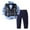 N01-Blue, variant on NAFUU Boys' 4 Piece Formal Suit Set Long Sleeve Dress Shirt Checkered Vest Pants And Bowtie Birthday Party Suit Sets Boys Gentleman Outfits Suit Cute Winter Clothes 12-18 Months