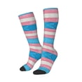 thumbnail image 2 of Women's Knee High Socks Transgender Pride Flag Outdoor Casual Tube Socks, 2 of 7