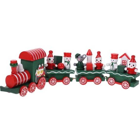 Homoyoyo Handmade Wooden Train Ornament for Desktop Decoration, 1 Set Model, Perfect for Home and Office Display